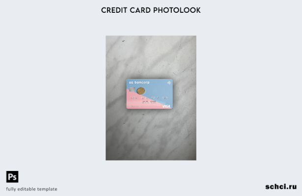 цифровая загрузка США, США, Bancorp Bank, Visa, фотоизображение, передний шаблон